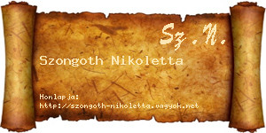 Szongoth Nikoletta névjegykártya