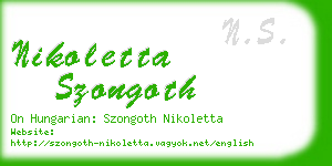 nikoletta szongoth business card